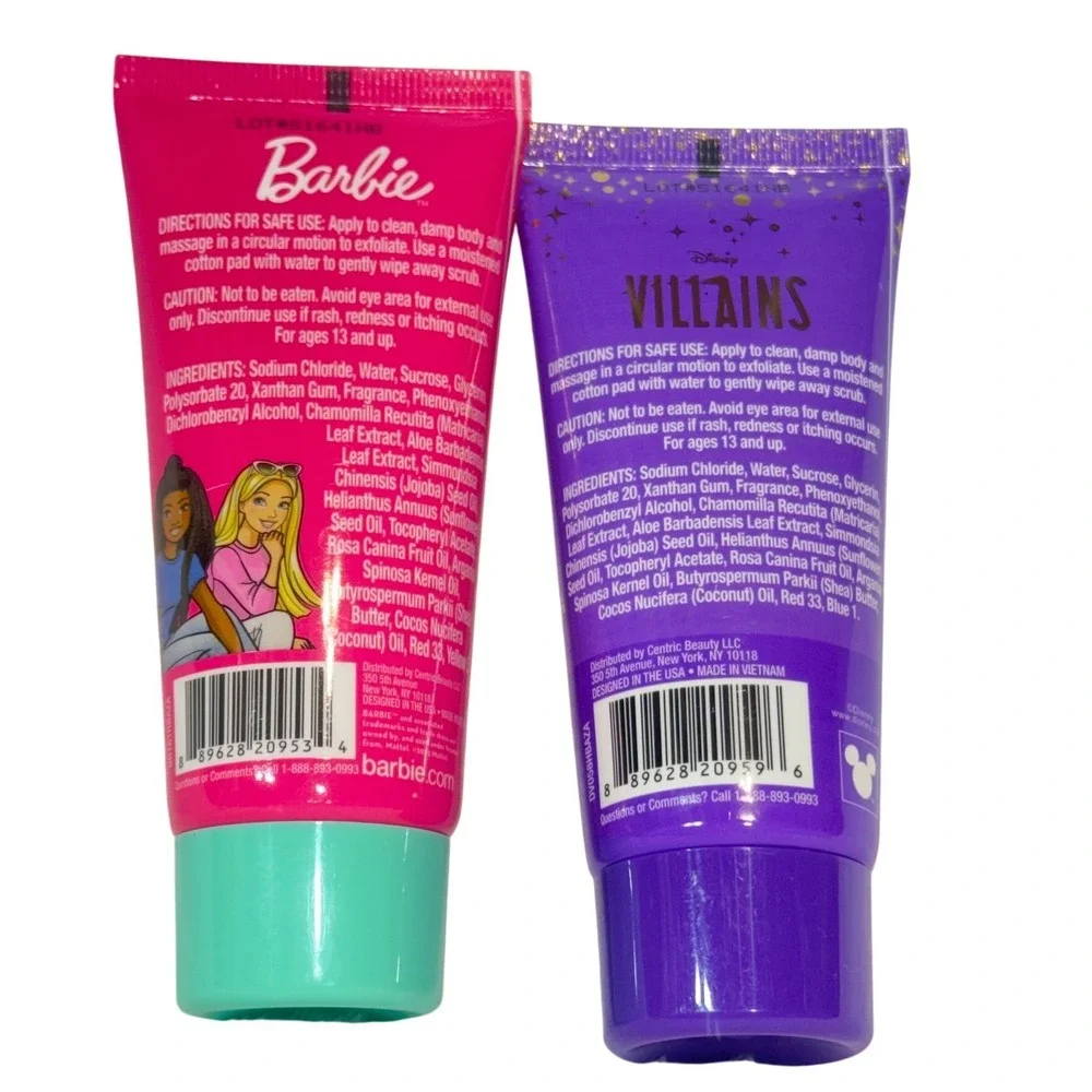 Disney Barbie Maleficent Skincare Set Face Mask Body Scrub Women OS Pink Purple